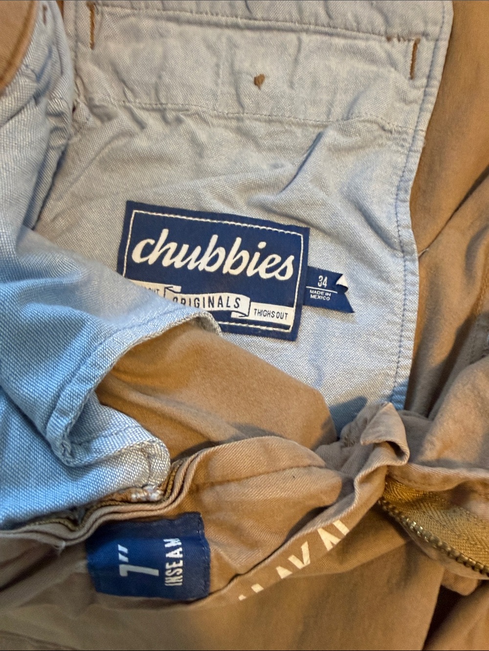 chubbies Men's Tan Chino Shorts - Picture 3 of 3